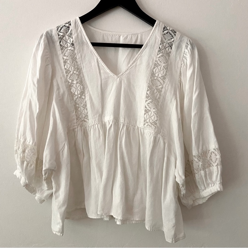 Elegant Boho White Lace Women's Top